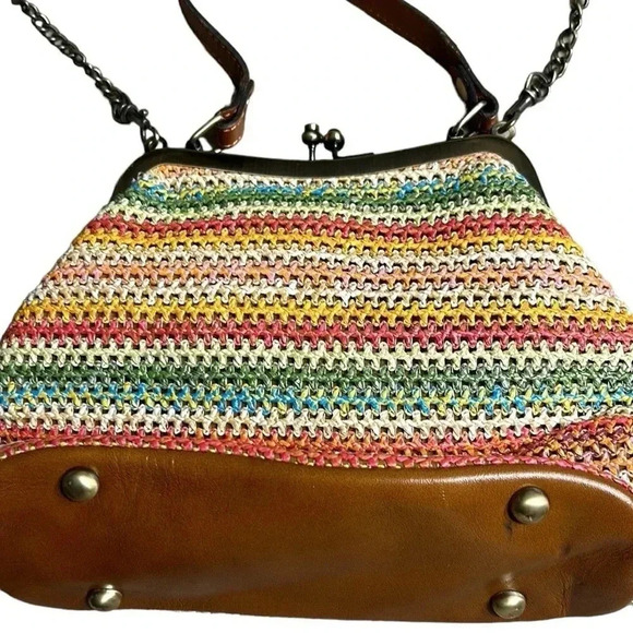 Patricia Nash satchel,purse,Laureana.Coral  multi Spanish ,woven,zig zag,boho - Picture 6 of 15